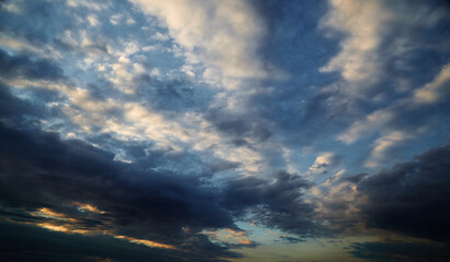 beautiful dark dramatic sky with stormy clouds