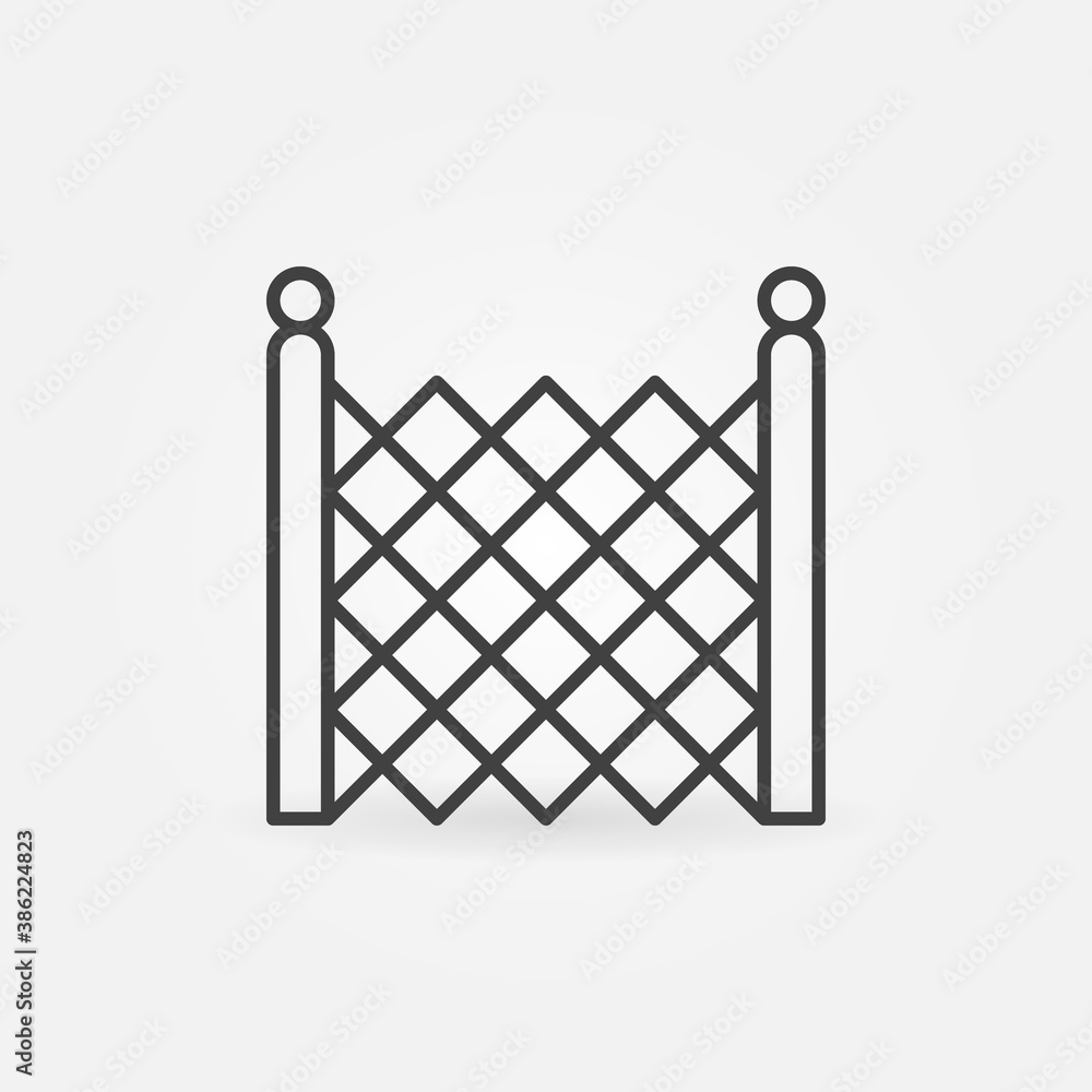 Poster chain link fencing vector concept icon or symbol in thin line style