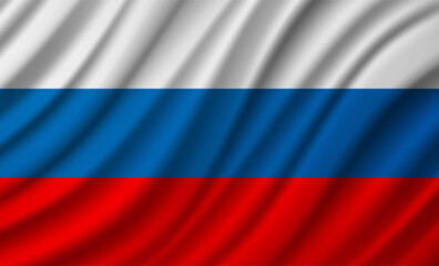 Russia Flag Vector Closeup Illustration	