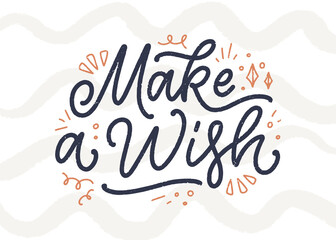 Lettering slogan for Happy Birthday. Hand drawn phrase for gift card, poster and print design. Modern calligraphy celebration text. Vector