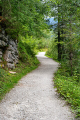 Fototapeta premium Walking Path next to the Gosausee in Upper Austria