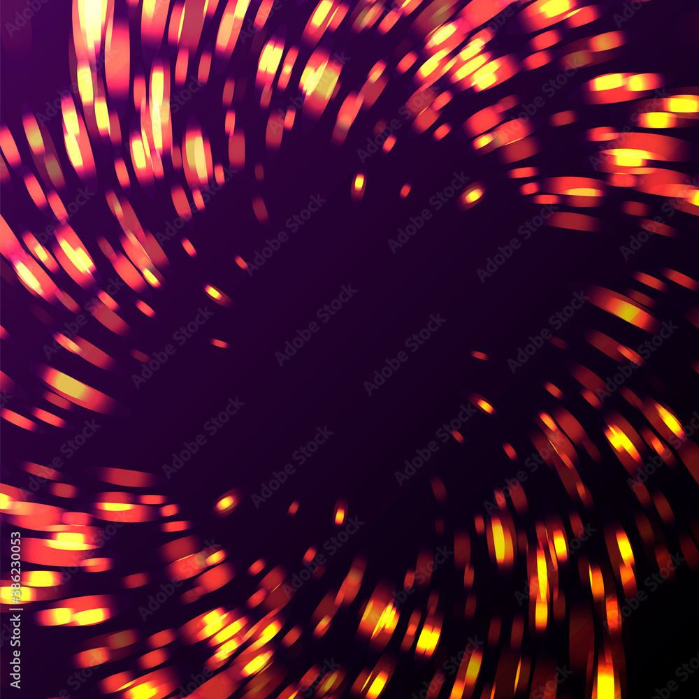 Aufkleber abstract background element of blured lights explosion, firework particles burst in twist on dark ba
