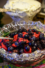 Fruit Compote in Crystal Bowl