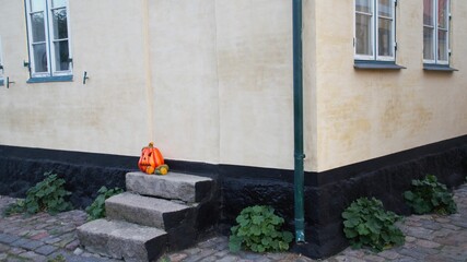 Building decoration on Halloween 
