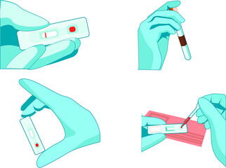 Coronavirus disease named COVID-19 Negative Covid-19 test. Vector illustration. Blood sample tube for COVID-19, coronavirus test. Coronavirus Covid-19 test result
