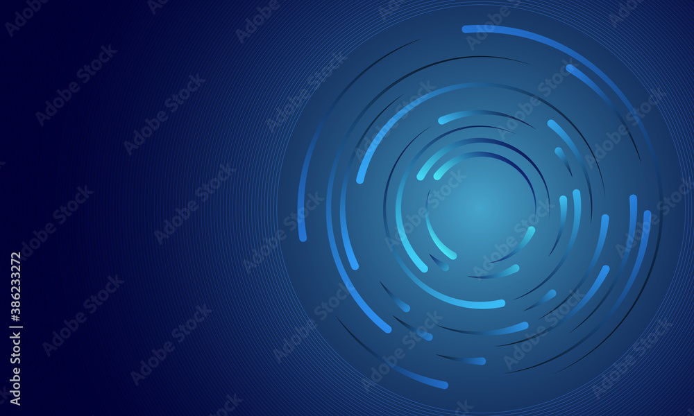 Poster abstract blue tech background with swirl lines