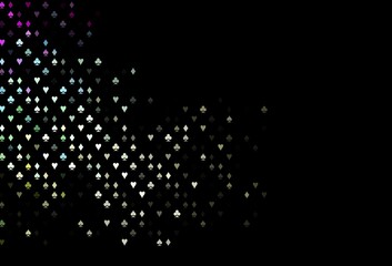 Dark Multicolor, Rainbow vector texture with playing cards.