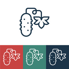 Linear vector icon with cucumber