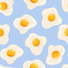 Seamless pattern with textured scrambled eggs. Vector