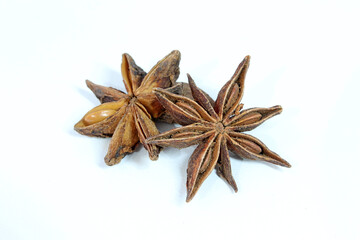 Star anise isolated on white background. Using in teas and infusions