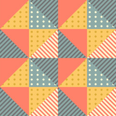 Obraz premium Triangles, dots and lines seamless vector pattern.