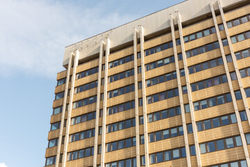 Facade of a tall office building.