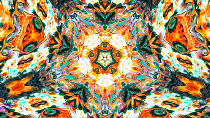 Abstract kaleidoscope background. Beautiful multicolor kaleidoscope texture. Unique kaleidoscope design.
