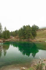 Fototapeta na wymiar Lago Verde, Cervinia