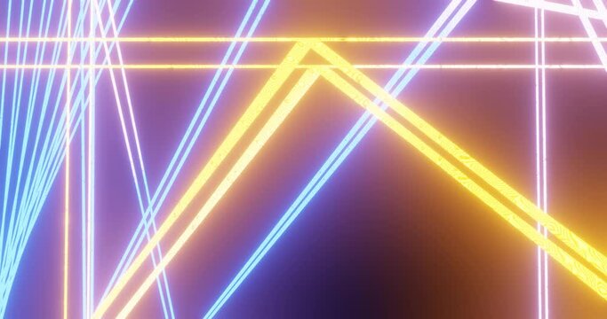 3d render with blue neon slanted lines