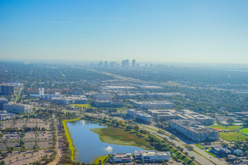 Aerial view of Tampa, st petersburg and clearwater in Florida, USA