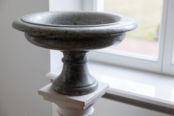 Dark gray stone vase, classical decor