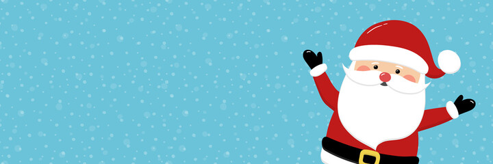 Santa Claus on empty background. Christmas banner. Vector