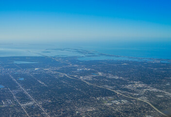 Aerial view of city of Tampa in Florida, USA	