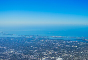 Aerial view of Tampa, st petersburg and clearwater in Florida, USA	