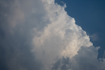 Fototapeta na wymiar blue sky with white fluffy clouds; concept