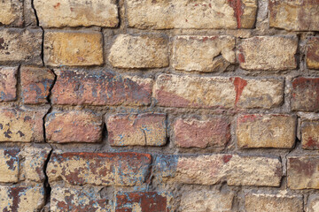 red and yellow brick wall texture grunge background.
