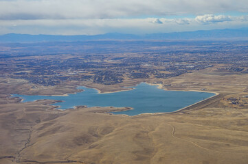 Aerial view of of  suburban of Denver in Colorado 
