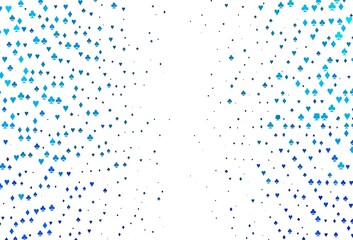 Light BLUE vector texture with playing cards.