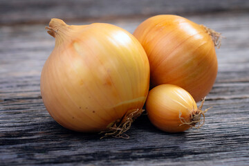 onions on a wooden table