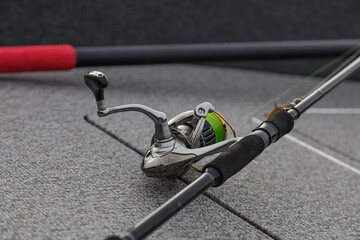 Fishing tackle - fishing spinning, fishing reel isolated