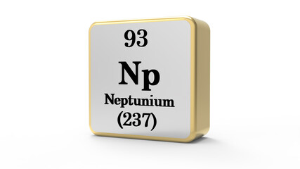 3d Neptunium Element Sign. Stock image.
