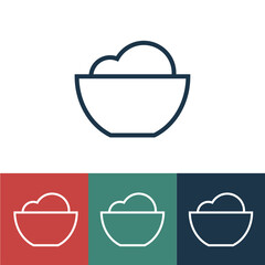 Linear vector icon with bowl of food