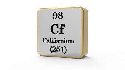 3d Californium Element Sign. Stock image.