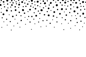 Vector seamless border with hand drawn snow, snowing. Design for Christmas backgrounds