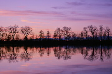 sunset on the lake