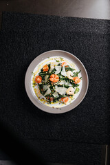 food, seafood, meal, shrimp, salad, dish, dinner, plate, cuisine, fish, delicious, fried, grilled, restaurant, chicken, gourmet, healthy, lunch, meat, vegetable, prawn, green, thai, rice, white