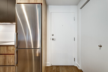 Canadian apartment staged and partially furnished in new building in Griffintown, Montreal area