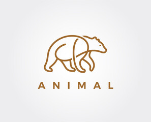 minimal bear logo template - vector illustration