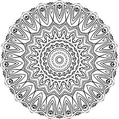 Fototapeta premium Mandala for greeting card, case print, etc. Abstract pattern. Diwali pattern black and white. Vector illustration