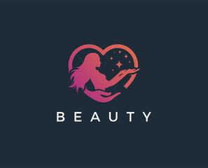 minimal beauty logo template - vector illustration