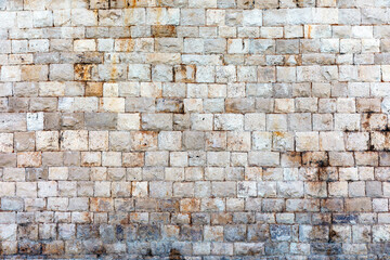 Wall made of shell rock bricks. Shell rock bricks. Construction Materials. Building wall.