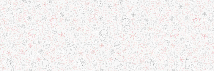 Fototapeta na wymiar Christmas texture with ornaments. Xmas seamless pattern. Vector
