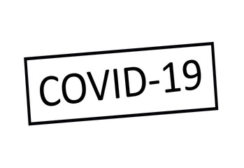 Covid-19 black ink stamp. The concept of fighting viruses around the world. Vector illustration of the word Covid-19 written in black text