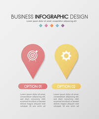 Business infographic layout with 2 steps. Diagram. Vector