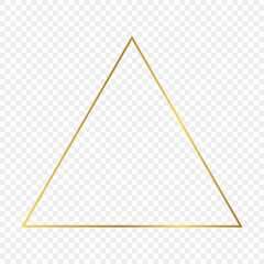 Gold glowing triangle frame