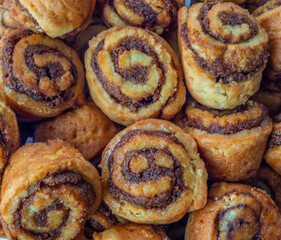 Cinnamon roll in close up