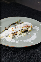 food, salmon, fish, meal, plate, dinner, fried, salad, fresh, dish, vegetable, appetizer, cuisine, seafood, healthy, lunch, lemon, breaded, snack, red, fillet, sauce, delicious, gourmet, bread