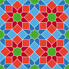 Fototapeta na wymiar Arabic mosaic seamless pattern. Arabic style digital tapestry, textile print.