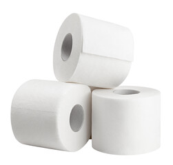 Toilet paper isolated on white background, clipping path, full depth of field