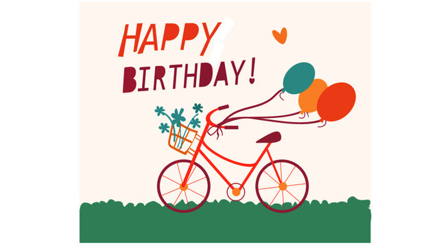 birthday card with bicycle